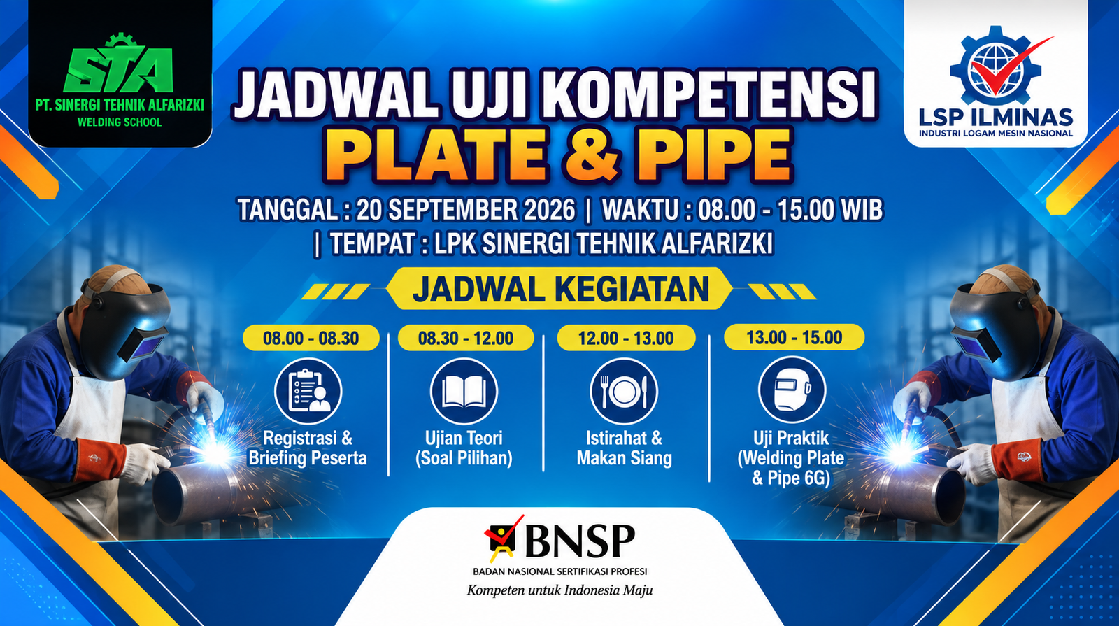 Jadwal Uji Sertifikasi Welding September 2026